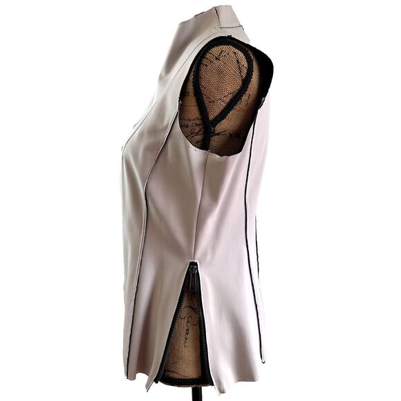 Apriori by Escada Women's Light Pink Full Zip Mock Neck Collar Vest Top Sz 8 - Picture 4 of 16